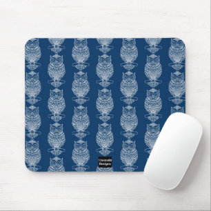 Uil (patroon donkerblauw) - Muismat
