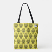 Uil (patroon geel) - Tote Bag (Achterkant)