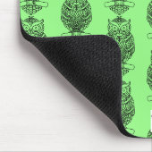 Uil (patroon neon groen) - Muismat (Hoek)