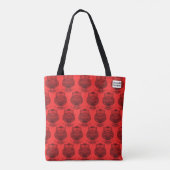 Uil (patroon rood) - Tote Bag (Achterkant)