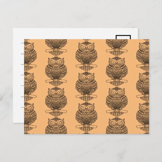 Uil (patroon sinaasappel) - Briefkaart (Voorkant / Achterkant)