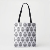 Uil (patroon wit) - Tote Bag (Voorkant)