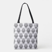 Uil (patroon wit) - Tote Bag (Achterkant)