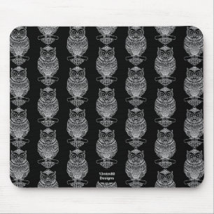 Uil (patroon zwart) - Muismat