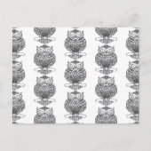 Uil (patroonwit) - Briefkaart (Voorkant)