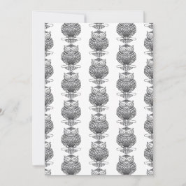 Uil (patroonwit) - Wenskaart Feestdagenkaart