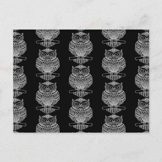 Uil (patroonzwart) - Briefkaart (Voorkant)