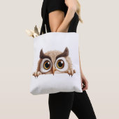 Uil Peeking Schattige Schattig Grappig Dier Cartoo Tote Bag (Dichtbij)