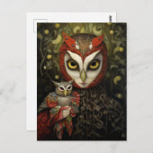 Uil persoon met een Uil Briefkaart (Voorkant / Achterkant)