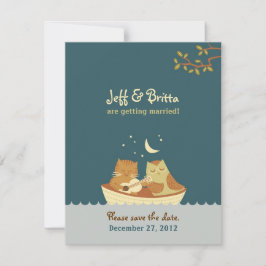 Uil & Poezenkat Verhaalboek Huwelijk (Zee Blauw) Save The Date