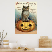 Uil Pompoen Jack O Lantern Poster (Keuken)