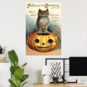 Uil Pompoen Jack O Lantern Poster (Thuiskantoor)