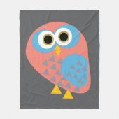 Uil Pop Art Fleece Deken (Voorkant)