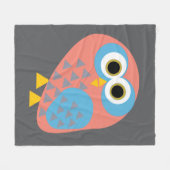 Uil Pop Art Fleece Deken (Voorkant (Horizontaal))