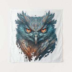 Uil Portret Dier Schilderen Wildlife Outdoors Art Wandkleed
