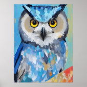 Uil Portret Schilderijen Poster (Voorkant)