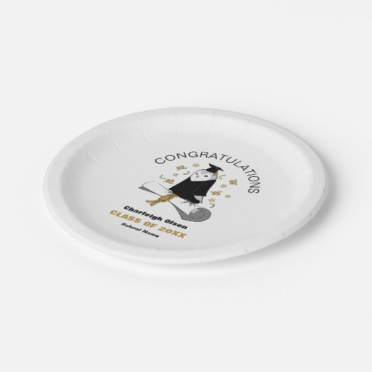 Uil Preschool / Kindergarten Afstudeerfeest Papieren Bordje (Gekanteld)