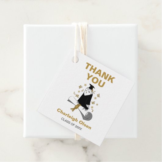 Uil Preschool / Kindergarten Afstuderen Dank u Bedankjes Labels (In situ)