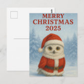 Uil Prettig kerstfeest  Briefkaart (Voorkant / Achterkant)