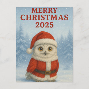 Uil Prettig kerstfeest Briefkaart