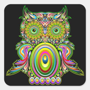 Uil Psychedelic Popart Sticker