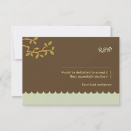 Uil & Pussycat verhalenboek bruiloft (blauw en bru RSVP Kaartje