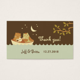 Uil & Pussycat verhalenboek bruiloft (blauw en bru Visitekaartjes