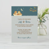 Uil & Pussycat verhalenboek bruiloft (Zee blauw) Kaart (Staand voorkant)