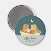 Uil & Pussycat verhalenboek bruiloft (Zee blauw) Magneet (Voorkant / Achterkant)