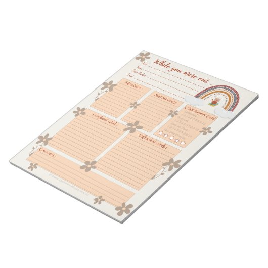 Uil Rainbow Substitute Report Notitieblok (Schuin)