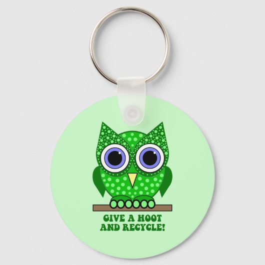 uil recyclen sleutelhanger (Voorkant)