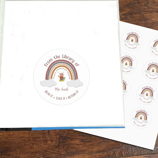 Uil Regenboog Leraar Klasbibliotheek Stickers