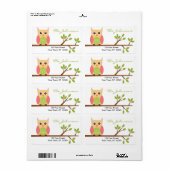Uil retour adreslabels - rechthoek stickers (Full Sheet)