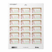 Uil retour adreslabels, shabby chic jute etiket (Full Sheet)