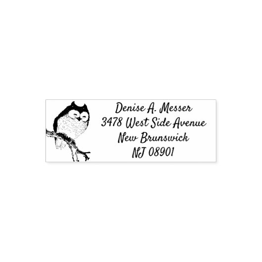 Uil retouradres zelfinkende stempel (Design)