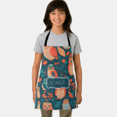 Uil Retro Kleurrijk Gepersonaliseerd Patroon Schort (Insitu)