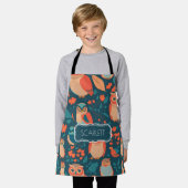 Uil Retro Kleurrijk Gepersonaliseerd Patroon Schort (Gedragen)