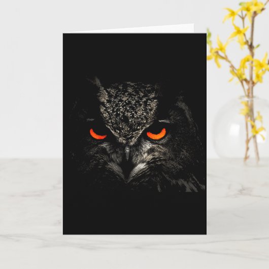 Uil Retro Oog Mannen Vrouwen Kinderen Cadeau Kledi Kaart (Gele Bloem)