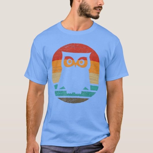Uil Retro Stijl Vintage T-shirt (Voorkant)