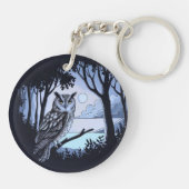 Uil Ronde Acryl Sleutelhanger (Achterkant)