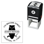 Uil ronde retour adres stempel zelf inkt (In situ)