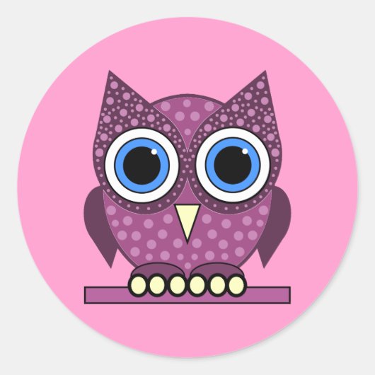 uil ronde sticker (Voorkant)
