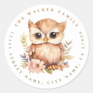 Uil ronde Stickers