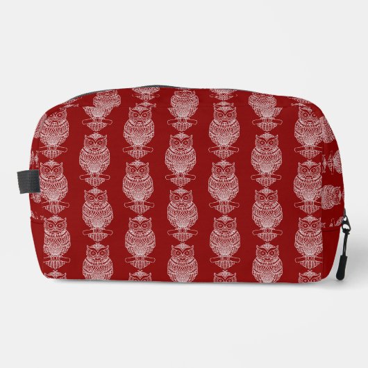 Uil (rood) - Dopp Kit Toilettasje (Voorkant)