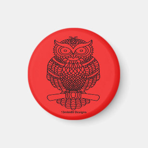 Uil (rood) - Magneet