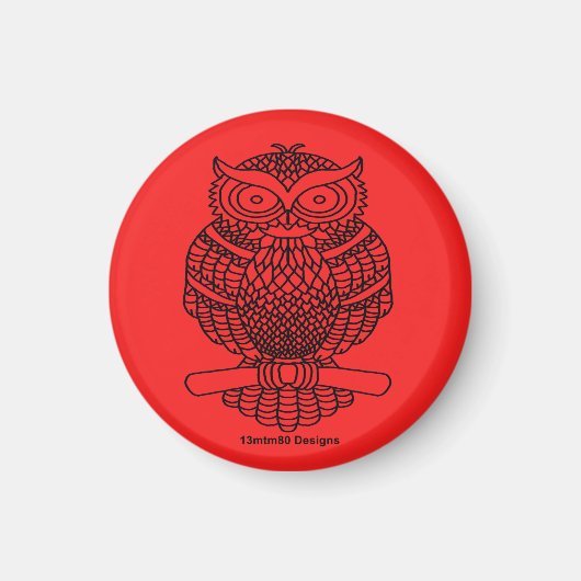 Uil (rood) - Magneet (Voorkant)