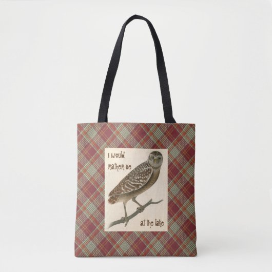 Uil Rood Sinaasappel Plaid Schedel Tas (Voorkant)