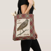 Uil Rood Sinaasappel Plaid Schedel Tas (Dichtbij)