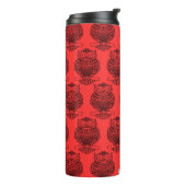 Uil (rood) - Thermische tumbler Thermosbeker (Gedraaid links)