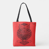 Uil (rood) - Totaal Tote Bag (Achterkant)